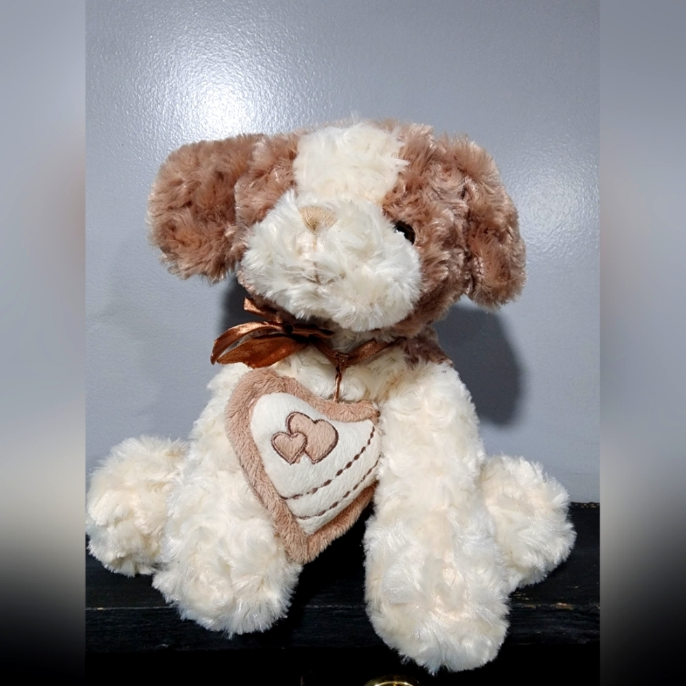2010 Inter-American Products very soft Brown and White Plush Dog Toy